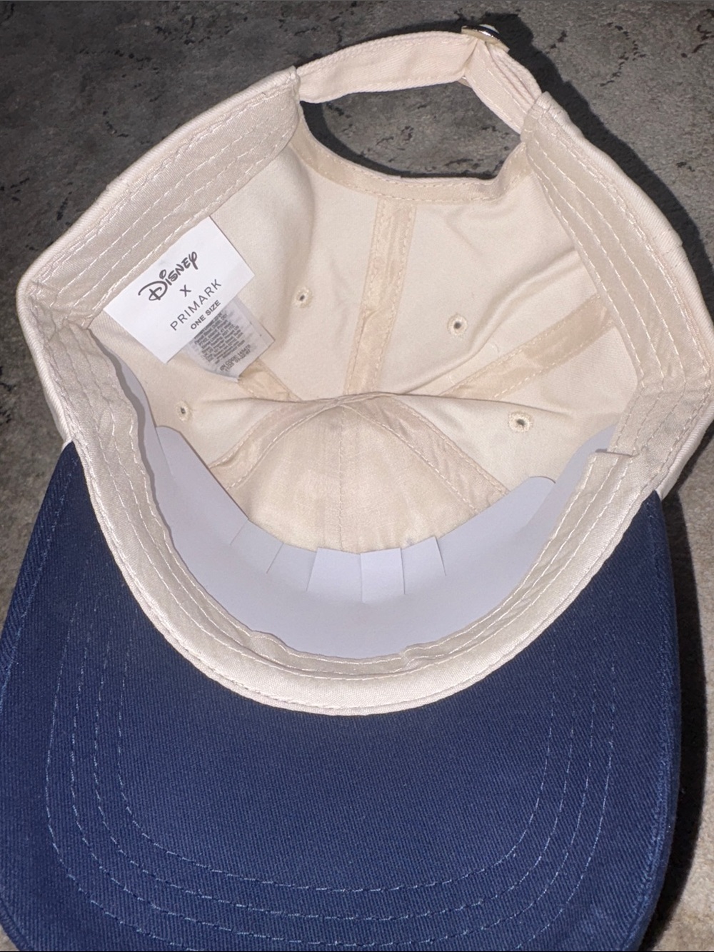 Disney Mickey Mouse Two-Tone Baseball Cap - Cream & Navy NWT - Picture 3 of 3